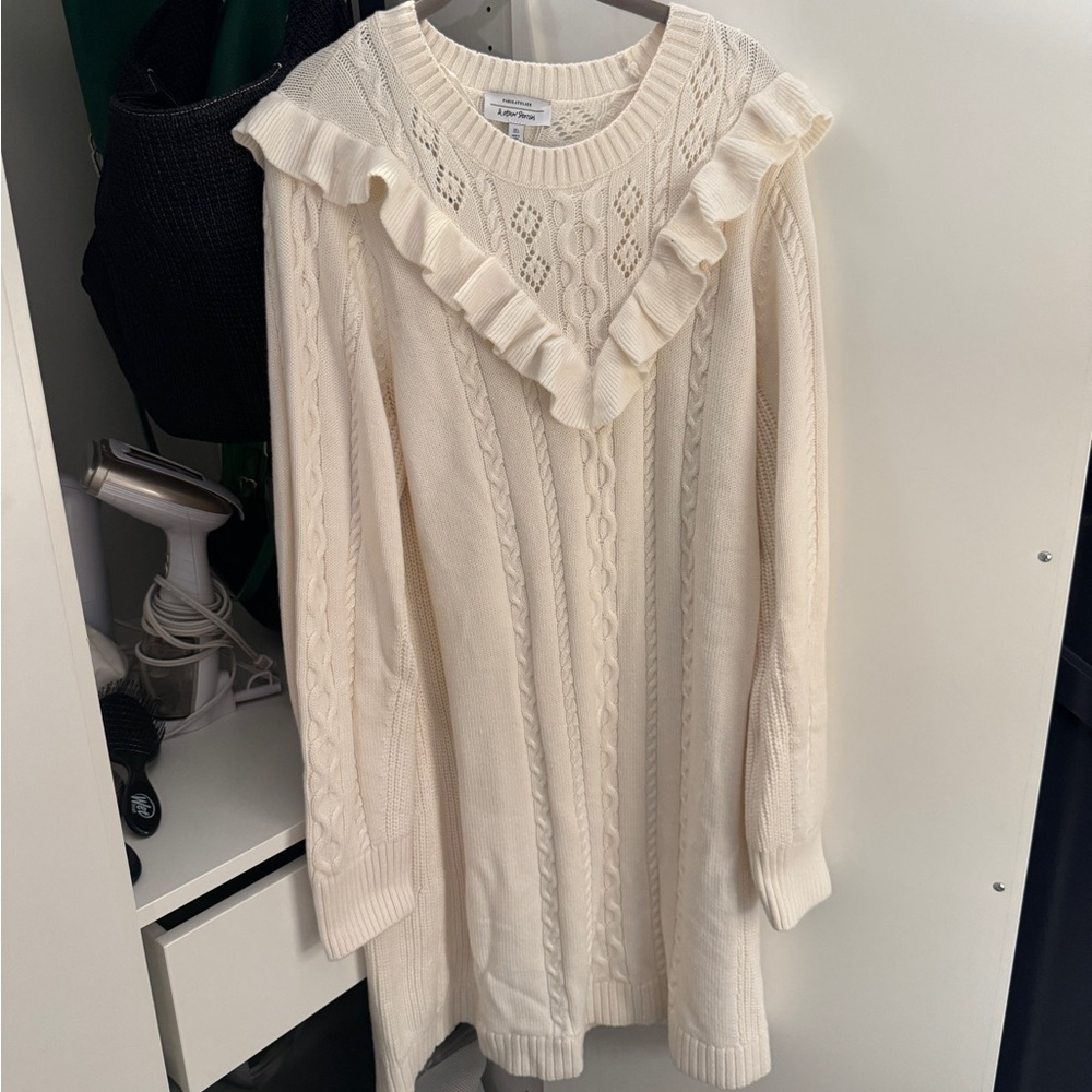 & Other Stories Elegant Cream Cable Knit Sweater Dress